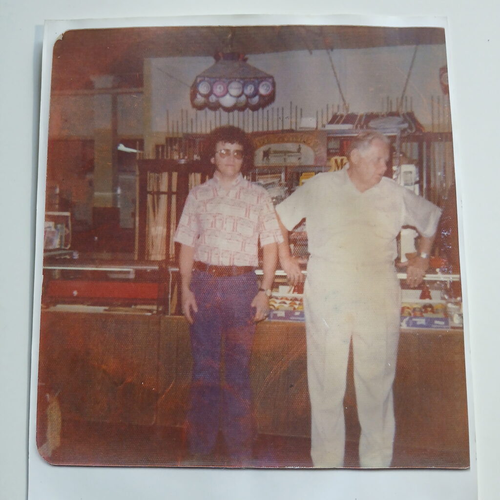 A picture of me and Minnesota Fats in front of the counter on this website.